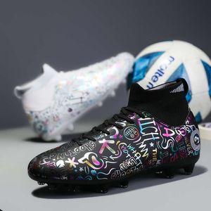 Botas de futebol TF de cano alto feminino masculino AG Chuteiras de futebol para jovens e crianças tênis de treinamento para gramado