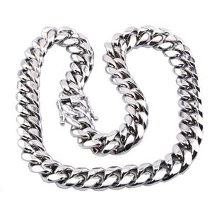 Miami Cuban Link Kette Halskette Männer Hip Hop Gold Silber Halsketten Edelstahl Jewelry350G