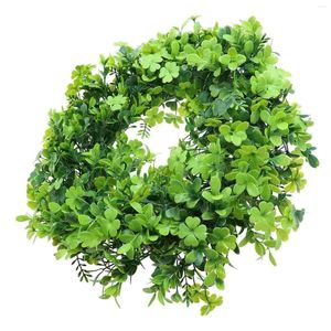 Decorative Flowers Artificial Garland Plastic Wreath Party Pendant Ornament Boxwood Simulated Decor Door Hanging