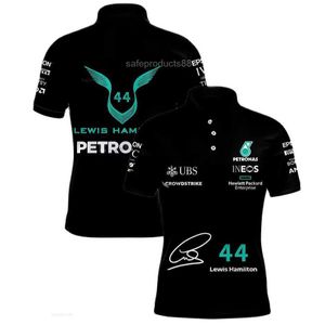 Polos męski 2024 F1 Drużyna z krótkim rękawem mundurowa koszulka polo nr 44 Formuła 1 Racing Suit Szybkie suszenie kolarstwa moto rowerowego Racing Fan T-shirt