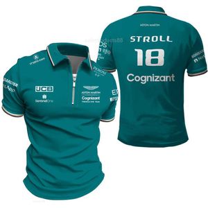 Polos Polos Fashion Aston Martin 2024 F1 Team T-shirts hiszpański kierowca wyścigów Fernando Alonso 14 i spaceruj 18 dużych koszul polo