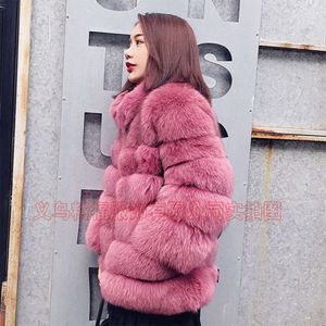 Koreansk version Fox for Women's New Haining Patchwork Warm, Casual, Fashionable och Young Fur Jacket 718854