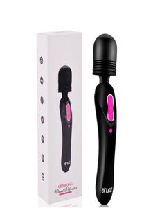 USB -uppladdningsbar dubbelmotordildo vibrator magisk trollstav massager klitstimulering av vibrator för kvinnor sex leksaker2865251