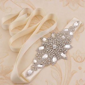 Partihandel Brudklänning Tillbehör Crystal Rhinestone Wedding Dress Sash Belt 2460