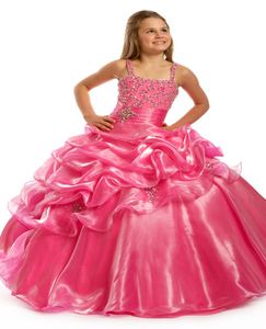 Perfect Angels 1417 Pink Little Girls Pageant Dresses paljetter Flower Girl Dresses Ball Gown Children Barn Festival Dress9922236