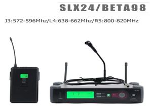 J3572596MHZL4638622MHZR5800820MHz Üst Kalite SLX124BETA 98 Saksafon Gitar Enstrümanı Kablosuz Mikrofon Sistemi3693003