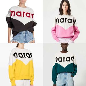 24SS ISABELS MARANT Yeni Tasarımcı Pamuk Sweatshirt İnce Klasik Sıcak Mektup Baskı Kadınlar Sıradan çok yönlü uzun kollu gevşek kazak kapüşonlu kazak moda üstleri