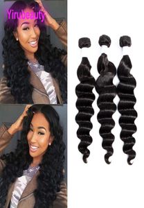 Cabelo virgem brasileiro remy cabelo humano solto profundo 3 pacotes extensões de cabelo três peças lote duplo wefts4550080