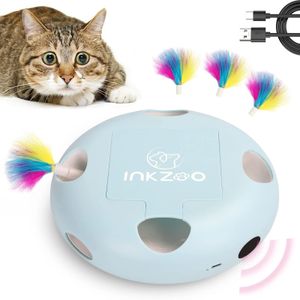 屋内猫のインタラクティブキャットおもちゃスマートインタラクティブな子猫のおもちゃ自動7ホールマウスワックアモール240227