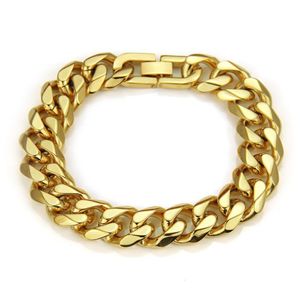 Rostfritt stål Hip Hop Gold Silver Plated Charm Armband Link Chains Mens Punk Bangle Party Jewelry2595