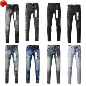 Calças de brim roxas calças de brim masculinas de alta qualidade Vintage luxo punk denim padrão de pontos homens roxo calças buraco retro roxo marca jeans PL PE