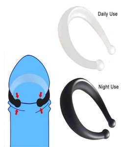 Massager Vibrator Cock 2pcs Male Foreskin Correction Hinder Ring Penis Training3188054