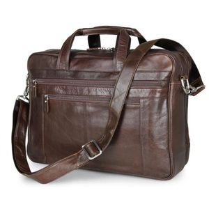 Genuine Leather Business 17 Inch Computer Bag Laptop Briefcase Men Office Bags Maletines Hombre273G