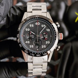 Zegarek Mens Watch Kwarc Ruch 44 mm ze stali nierdzewnej Guma skórzana skórzane zegarki modowe Wodoodporne projektanty na rękę Montre D236K