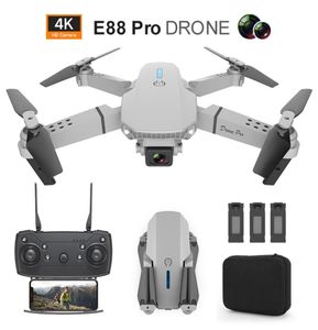 Dron Aircraft E88 Pro z szerokim kątem HD 4K 1080p Podwójna wysokość aparatu trzymaj Wi -Fi RC Składane quadcopter dron Toy 5708252