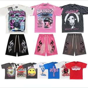 Hell Star Mens Tshirts 2024 럭셔리 디자이너 T- 셔츠 셔츠 그래픽 헬스타 셔츠 편지 짧은 슬리브 크루 넥 래퍼 100%면 품질 품질