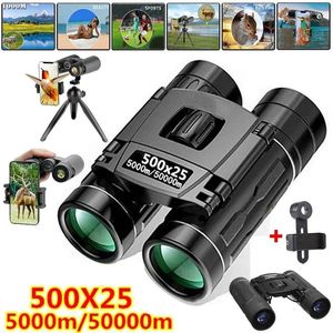 Telescope 500x25 Portable HD Zoom 5000m/50000m kikare Kraftfull vikning Långdistansvision Jakt utomhus campingsporter