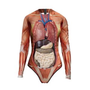 Roupas de banho ensinam estrutura corporal humana tecido 3d impressão no topo do torso humano