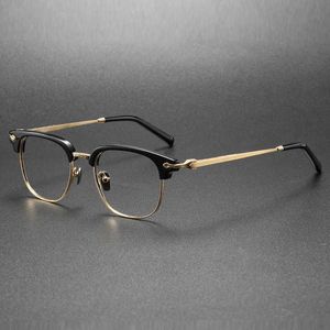 2024 Luxur Designer Off Luxury Designer Nya herr- och kvinnors solglasögon utanför Japan Massada Glasses Business Large M2036 Plate Pure Titanium Eyeglass Frame