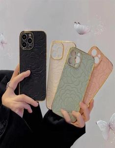 CAMELLIA PONASE PONASELE DO IPhone'a 13 12 Pro Mox 11 12PROMAX XS Starszy projektant 12Mini XR Gold Splated Handfall Case 7 8 Plus94841897