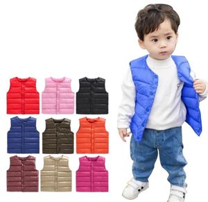 Bebê colete outono inverno menino colete jaqueta crianças outerwear casacos para meninas infantil algodão para baixo sem mangas crianças quente 2108189317954