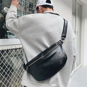 Big Waist Bag for Men Luxury Brand Leather Designer Shoulder Crossbody Chest Bags Male Casual Bum Banana Travel Fanny Pack 220218245j