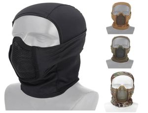 Máscara tática para airsoft ao ar livre, tiro, proteção facial, equipamento de metal, malha de arame de aço, meia face, no030163150820