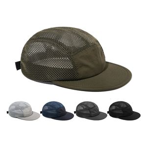 Yaz Hızlı Kurutma Kapağı 5 Panel Beyzbol Şapkaları Erkekler İçin Kadınlar Gorras Trucker Mesh Caps Açık Nefes Alabası Spor Kapağı 240220