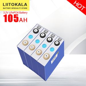 4pcs LiitoKala 3.2V 100Ah 105AH LiFePO4 Bateria recarregável DIY 12V 24V 36V 48V é adequada para carrinho de golfe e barco, sistema solar, combinação portátil ao ar livre