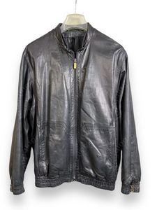 Designer masculino casaco de couro zilli couro bomber jaqueta removível vison pele forro colarinho masculino outerwear