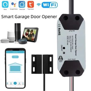 Tuya WiFi Smart Garage Door Opener Controller Motorized Wireless Remote Works With Voice Control Alexa Home 240228