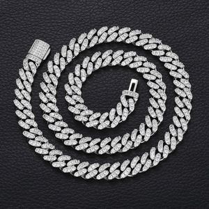 Moissanite Hip Hop Jewelry 925 Silver 10mm 12mm 13mm Iced Out Cuban Link Chain