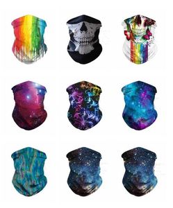 Masks 3D Starry Sky Scarves Masks Insect Prevention Handwarp Multifunctional Skull Cycling Bandanas Unisex Skull Neck Gaiter Scar3733985