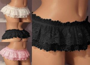 Kadın Panties Sissy Dantel Kılavuzu Erkekler fırfırlı tanga mini etek elbise kostümü külot eşcinsel erkek seksi iç çamaşırları2950584