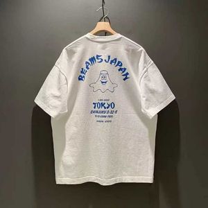 Kvinnors t-shirt Ny mode graffiti tryckta balkar t-shirts män kvinnor par lösa avslappnade strålar japan topp tees j240309