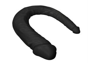 Черный двусторонний фаллоимитатор, реалистичные длинные двойные донги, большой искусственный пенис, женская мастурбация, секс-игрушки для женщин, Lesbian234u9963791