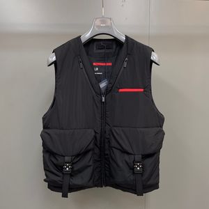 2024 New Red Logo Large Workwear Pocket Men's Vest Oversize Edition Coat