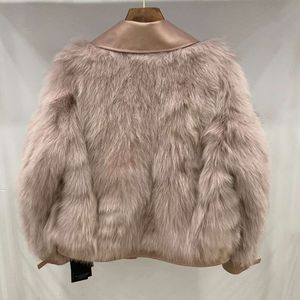 Ręcznie robione Fox Grass Women's Haining Fur Płaszcz Casual Fashion Trendy Nowa najlepsza 231818