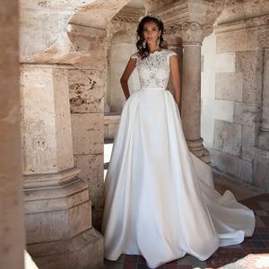 مثير عاجزة الدانتيل فستان الزفاف csp sleeve top Vestido de Novia plus size princess bridal dresses sweep Robe de mariage 2024 yd