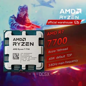 AMD RYZEN 7 7700 NOVO CPU Processor R7 7700 Helt ny 5.3 GHz 105W 8-Core 5nm Socket AM5 utan svalare integrerade chips