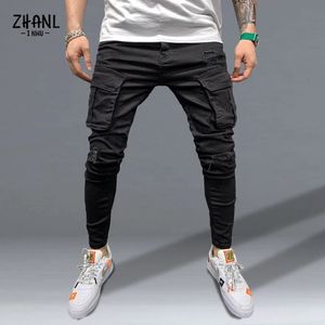 Męskie chude dżinsy Mężczyźni Slim Fit Dżins Wysoka jakość mody mody dresowe spodnie Hip Hop spodni jogger ołówek 240309