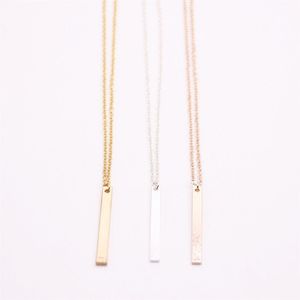 Silver color necklaces South America style cuboid Pendant necklace Strip clavicle necklaces the to women217c