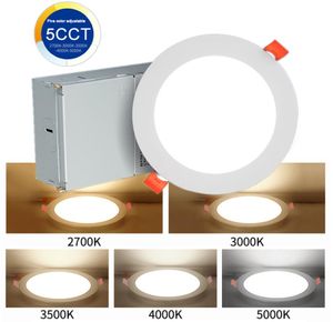 LED -infälld takljus Dimbar Downlights 6 Inch 5CCT Ultratin med Junction Box 2700K 3000K 3500K 4000K 5000K Väljbar 13992955