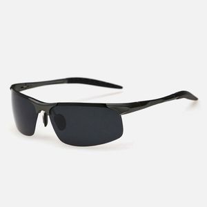 2023 New Men Polized Rimless Aluminum Sunglasses 운전 야외 스포츠 양극화 된 태양 안경 남성 goggle Oculos de sol246s