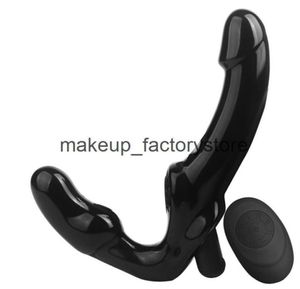 Massage trådlöst fjärrkontroll lesbisk gspot klitor vibrator dildo vuxna axelfri strapon dildo sexleksaker för par dubbelhuvud vibrat8171319