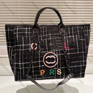 Tote Bag Beach Bags Designer Large Shopping Luxury Handbag Purse Shop Travel Shoulder Cc Bag Womens Mens Pearl Chain Bucket Crossbody
