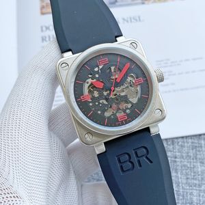 2024 Beller Herren Damen BR Armbanduhren Herren Automatische mechanische Uhr Bell Braun Leder Schwarz Ross Gummi Armbanduhren Geschenk 9898