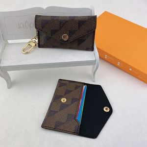 Designer de luxo chaveiro moda senhoras mini carteira de alta qualidade couro verdadeiro bolsa de moedas dos homens cor carteira