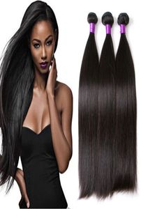 Mink Brazilian Straight Human Virgin Hair Weaves 100gpc 3pcslot Double Wefts Natural Black Color Human Remy Hair Extensions4463150