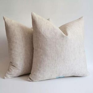 1 pz TUTTE LE TAGLIE Federa per cuscino in misto lino-cotone grigio naturale Fodera per cuscino in lino grigio bianco 240 g/m² Cuscino in lino pregiato naturale Cove248d